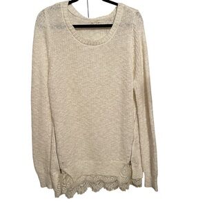 Maison Jules Cream Textured Sweater